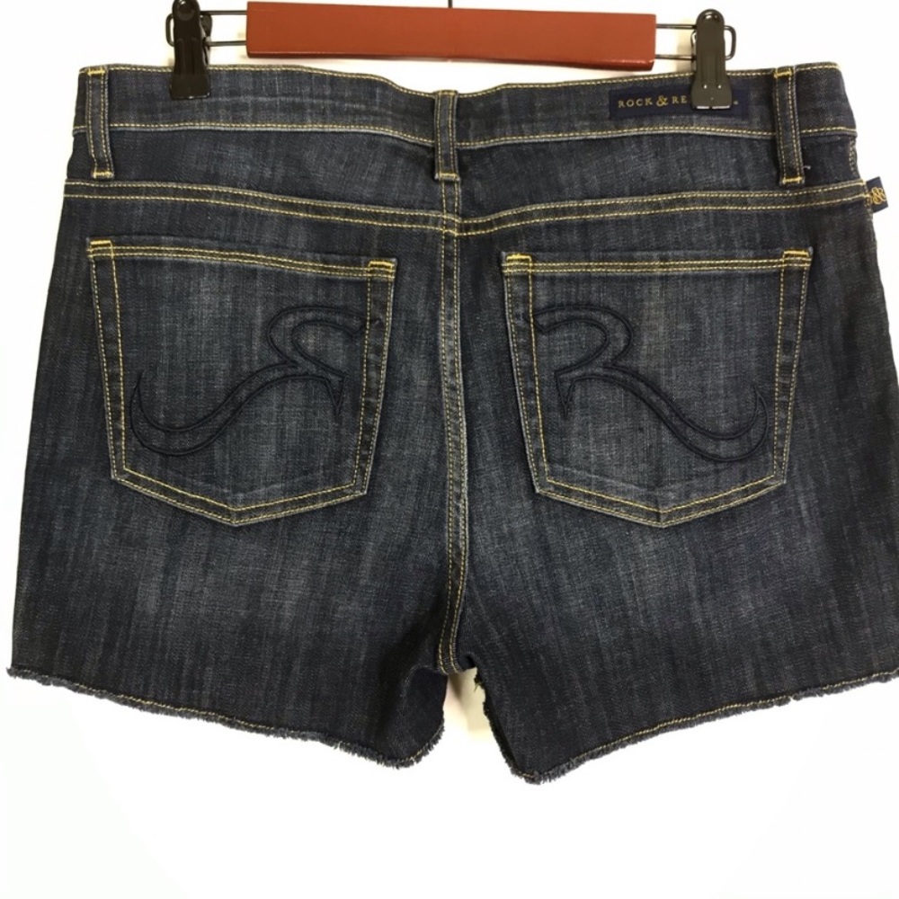 Rock & Republic Hula Mid-Rise Jean Shorts 12 Dark